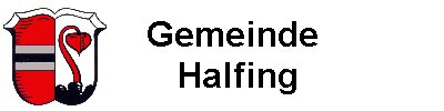 Wappen der Gemeinde Halfing mit Schriftzug